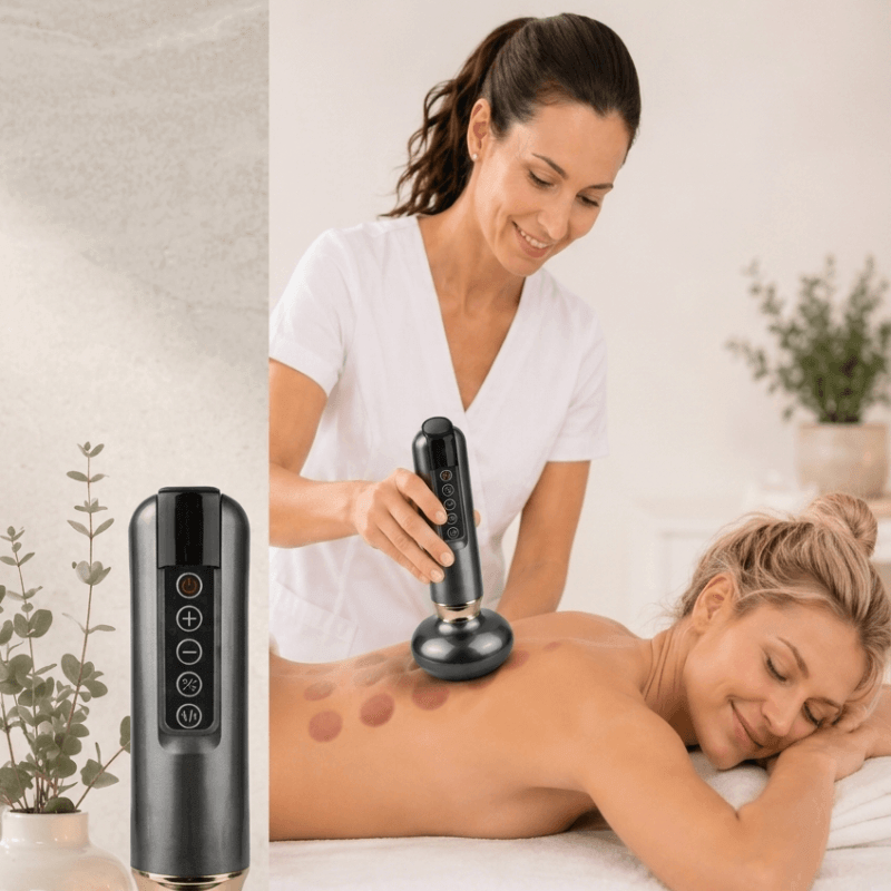 TensionFix™ 12-Level Electric Cupping Massager – Heated Vacuum Gua Sha Therapy for Cellulite & Muscle Relief