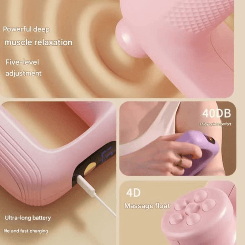 TensionFix™ Portable Body Massager –  Deep Tissue Relaxation with 8 Massage Heads.