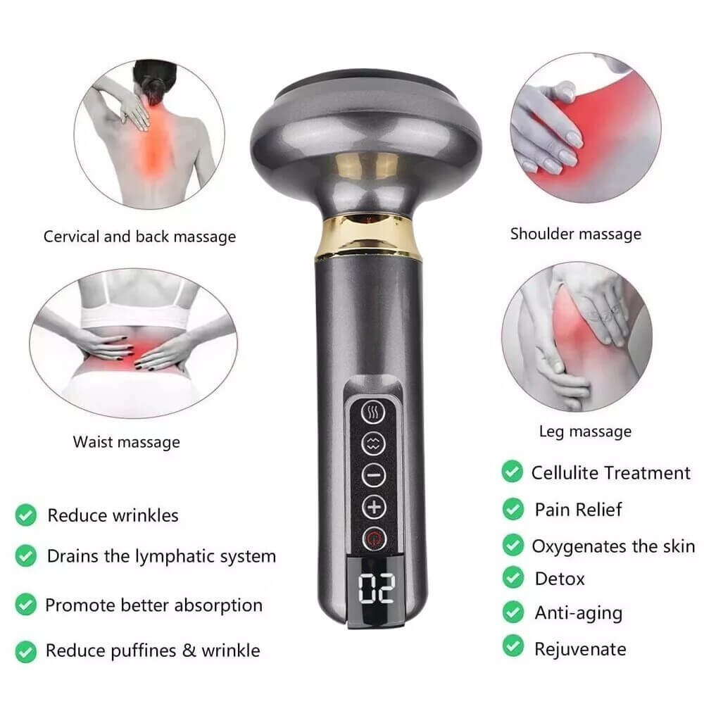 TensionFix™ 12-Level Electric Cupping Massager – Heated Vacuum Gua Sha Therapy for Cellulite & Muscle Relief
