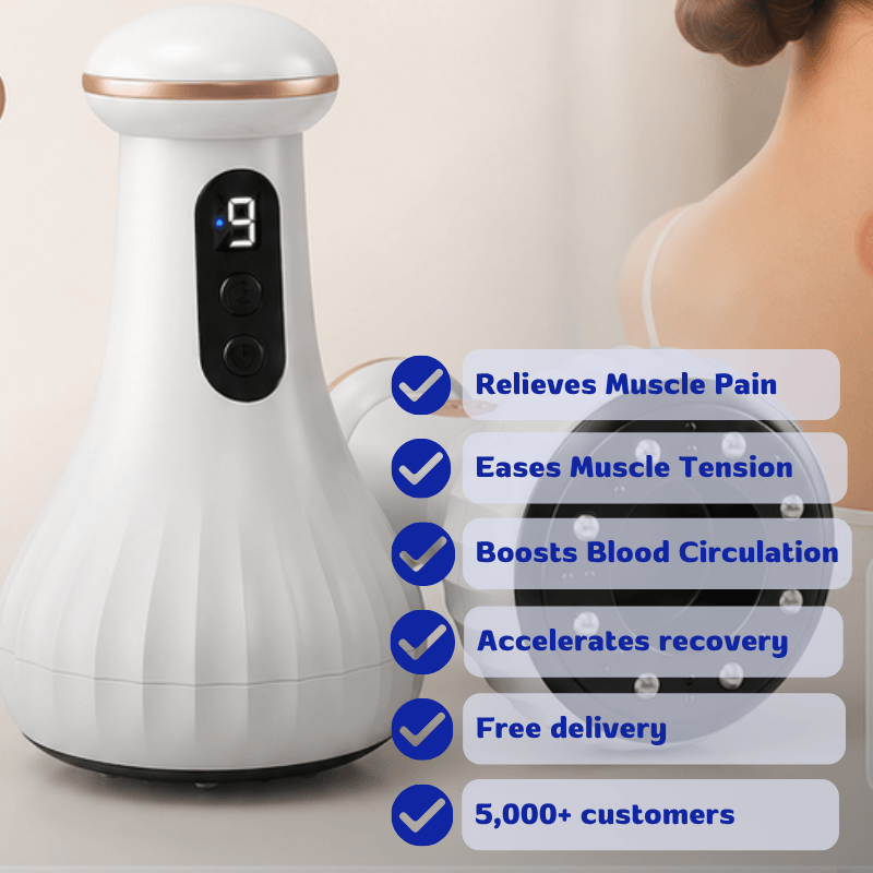 TensionFix™ Electric Cupping & Gua Sha Massager – 9-Level Suction, Heat Therapy & Red Light Recovery