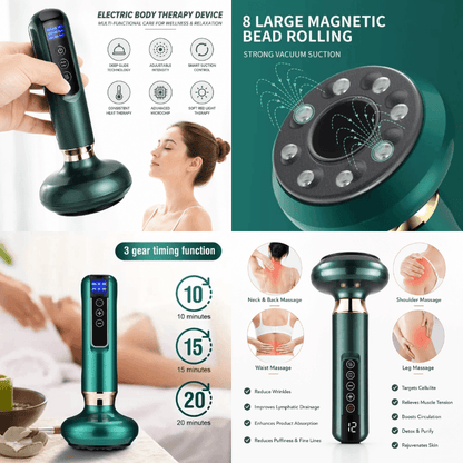 TensionFix™ 12-Level Electric Cupping Massager – Heated Vacuum Gua Sha Therapy for Cellulite & Muscle Relief