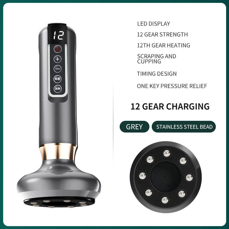 TensionFix™ 12-Level Electric Cupping Massager – Heated Vacuum Gua Sha Therapy for Cellulite & Muscle Relief
